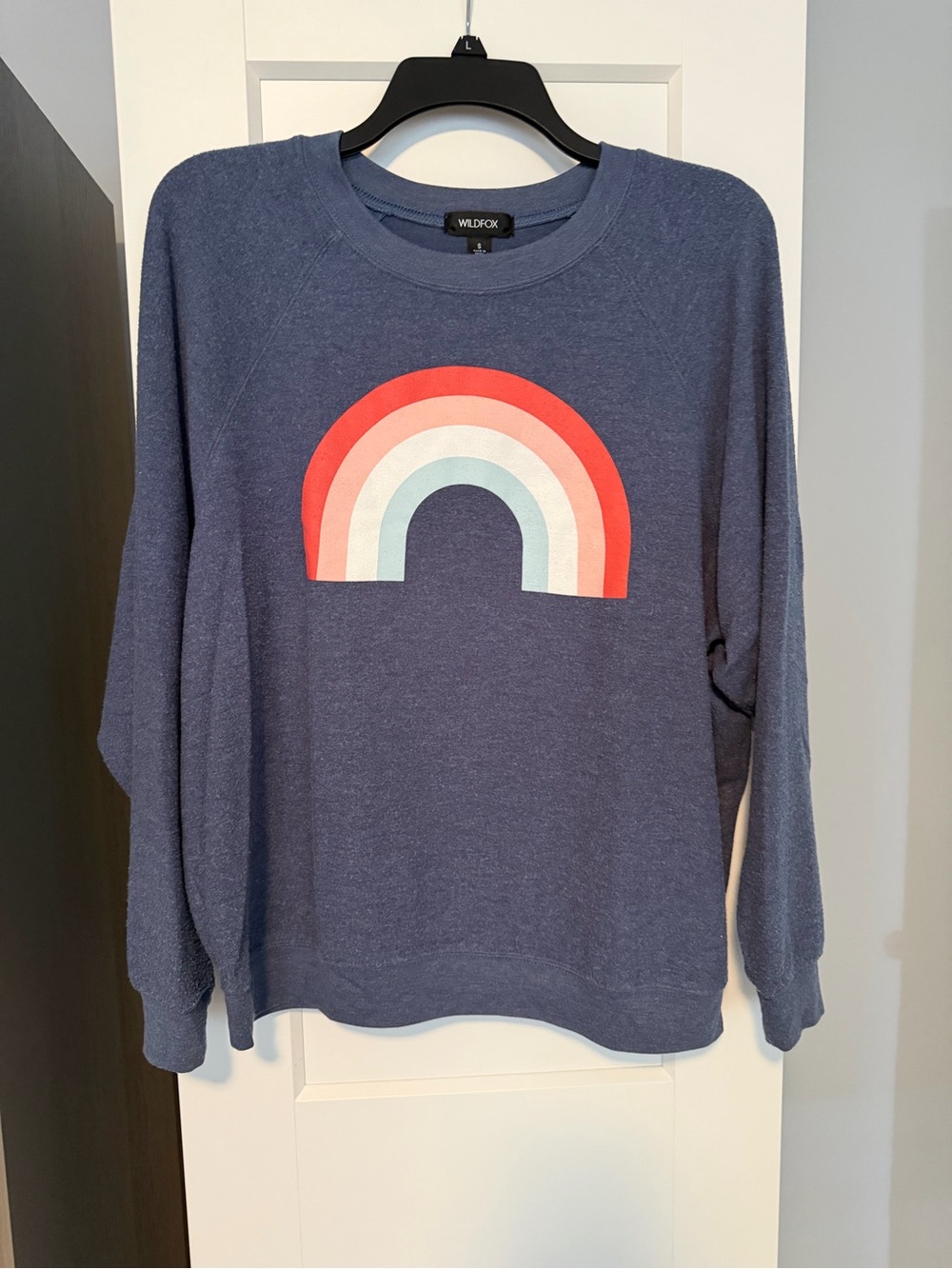 Wildfox Navy Crewneck Tee with Black Logo Tag - Picture 1 of 3